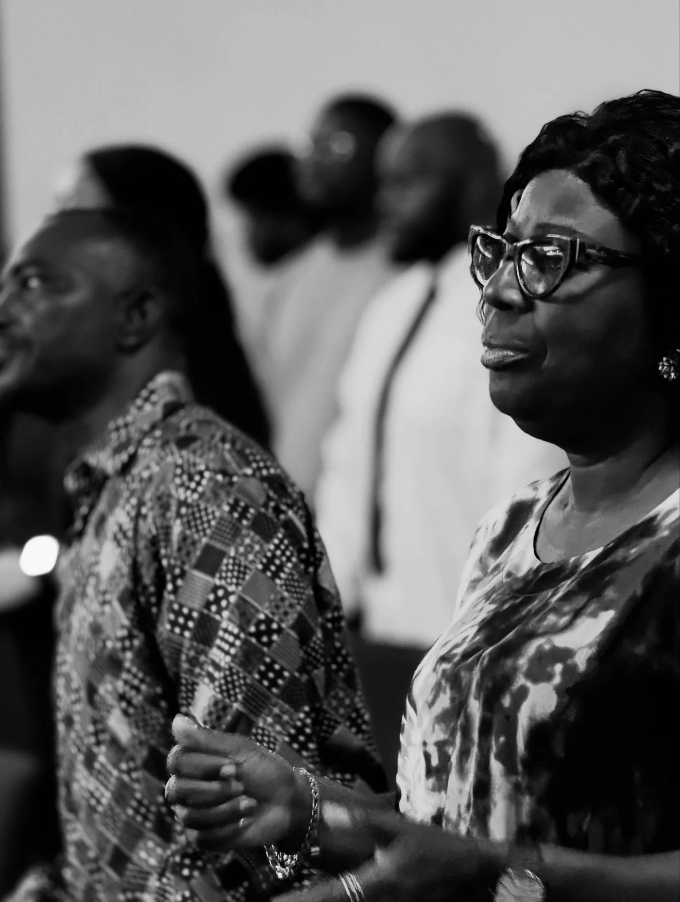 A Victory House member in prayer